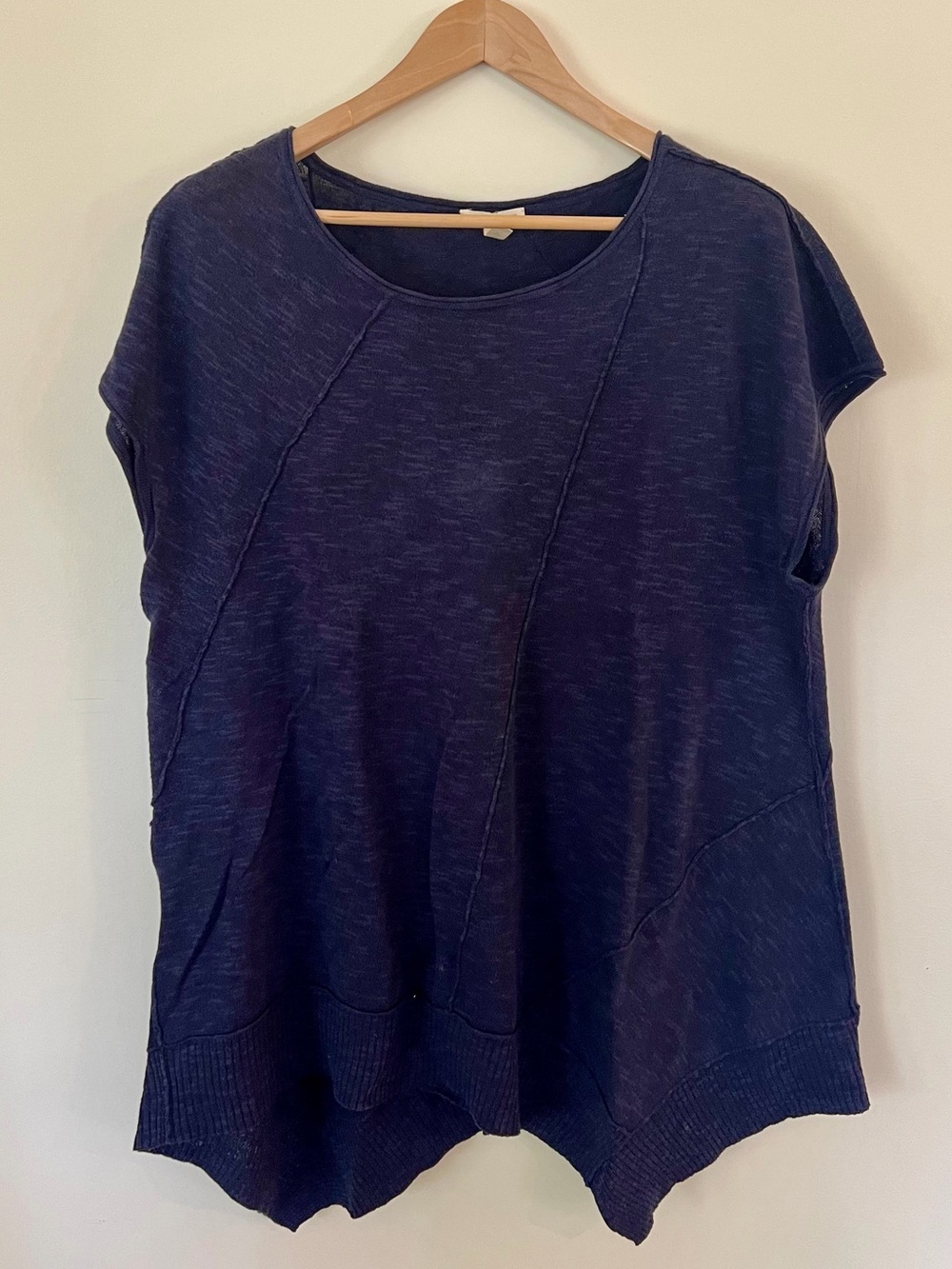 Eileen Fisher Deep Navy Cap Sleeve Knot Tank Top
